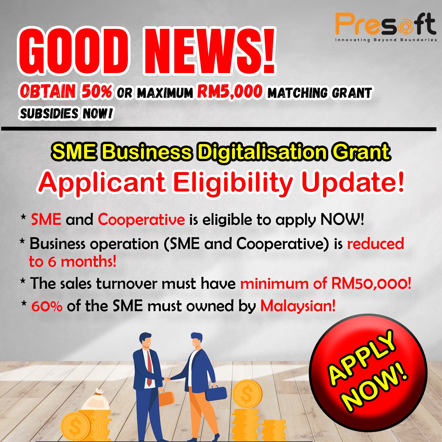 SME Business Digitalisation Matching Grant Eligibility UPDATED!