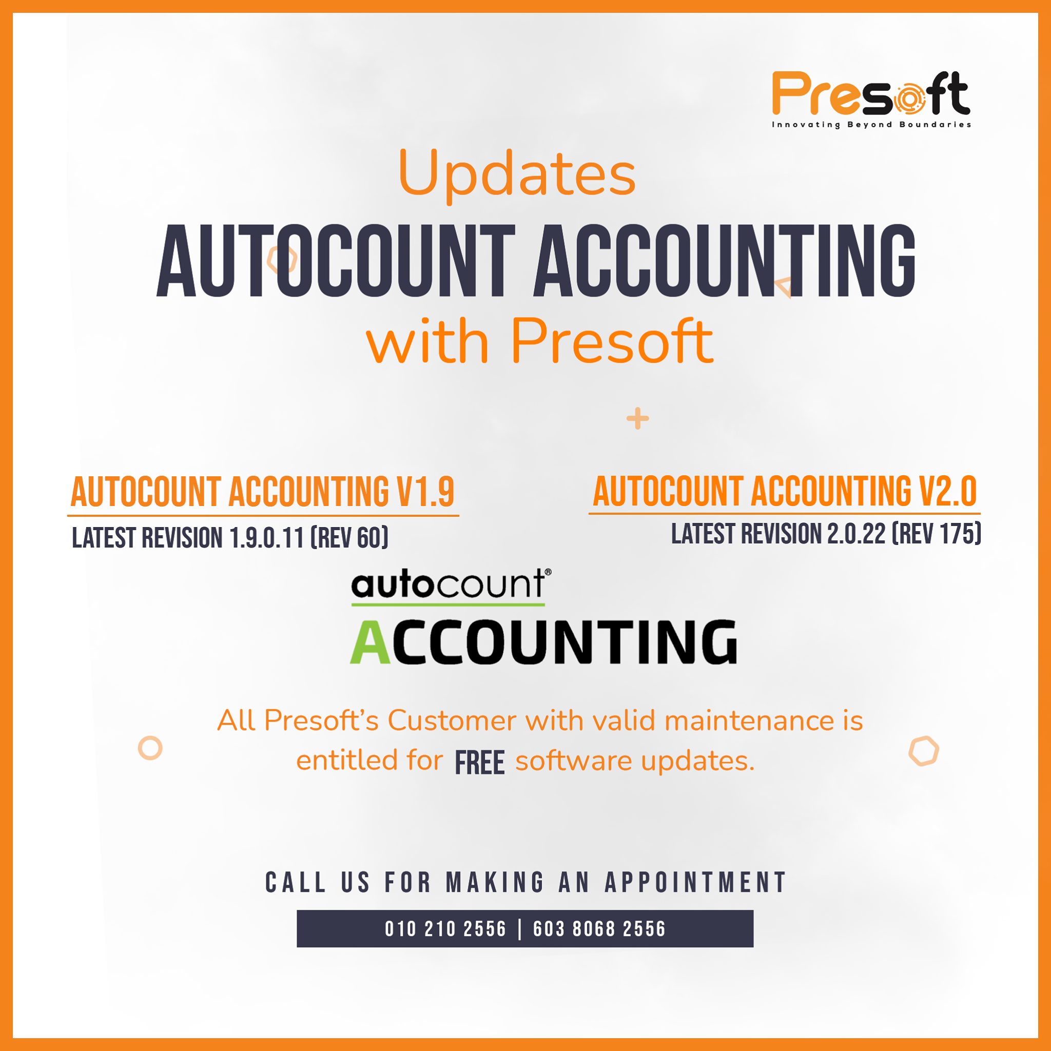 Updates AutoCount Accounting With Presoft