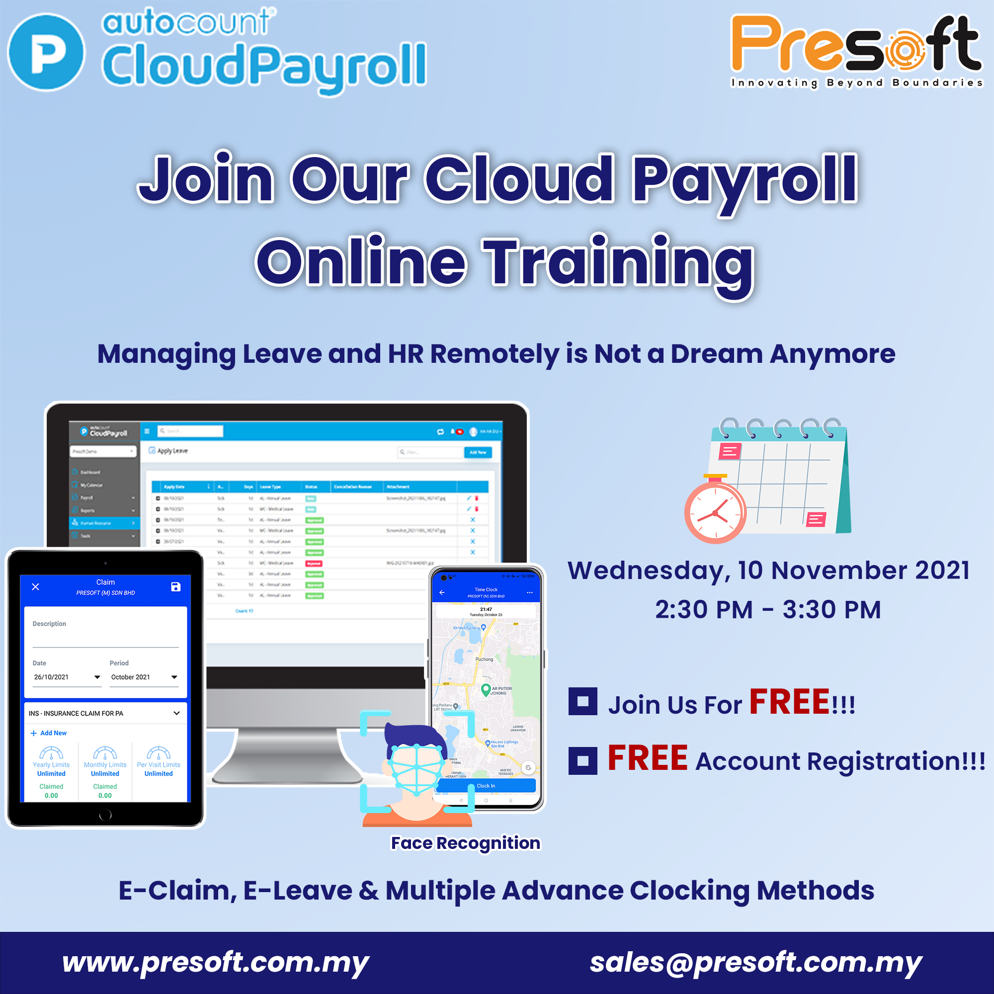 Presoft Online Training – AutoCount Cloud Payroll