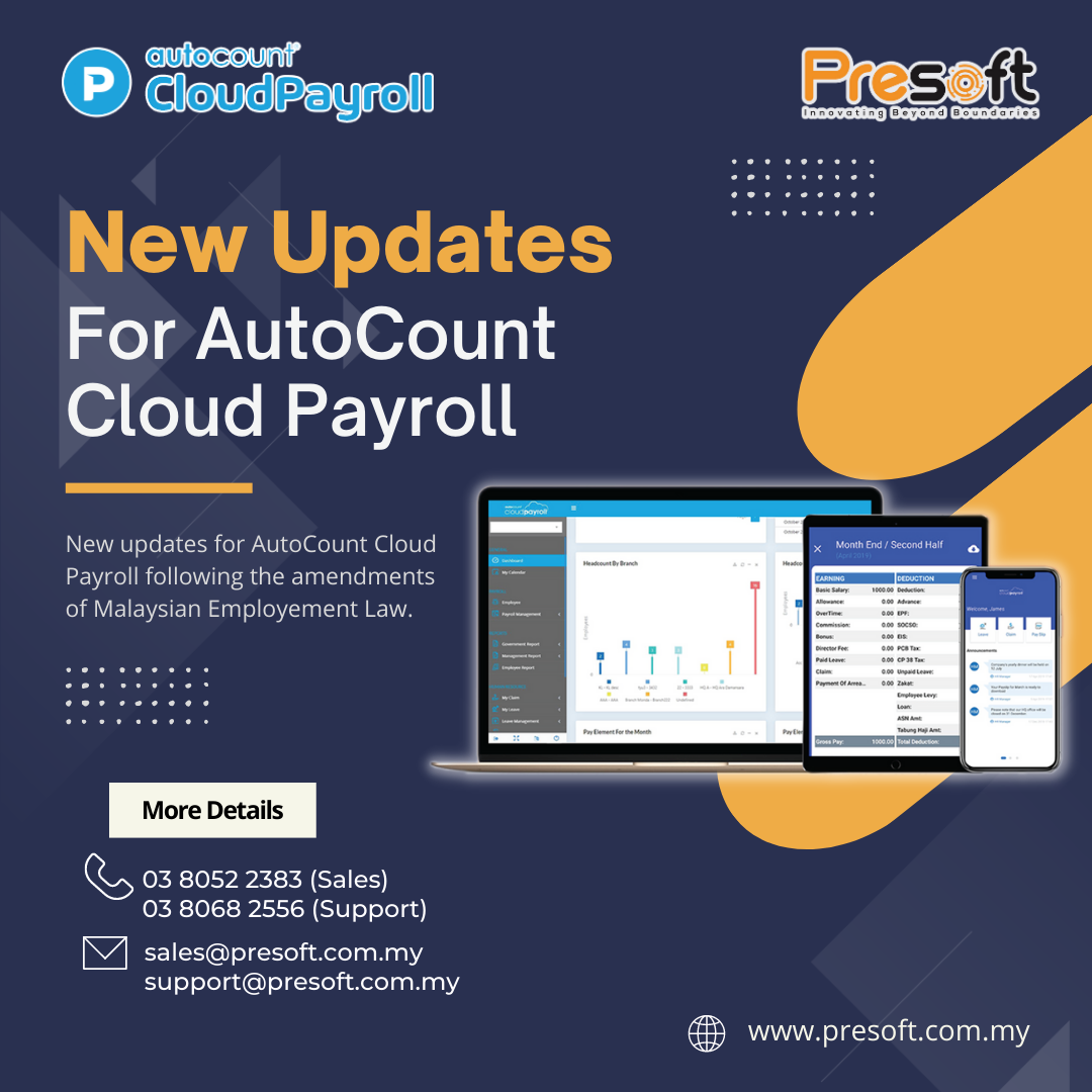 NEW Updates For AutoCount Cloud Payroll 2022 Version